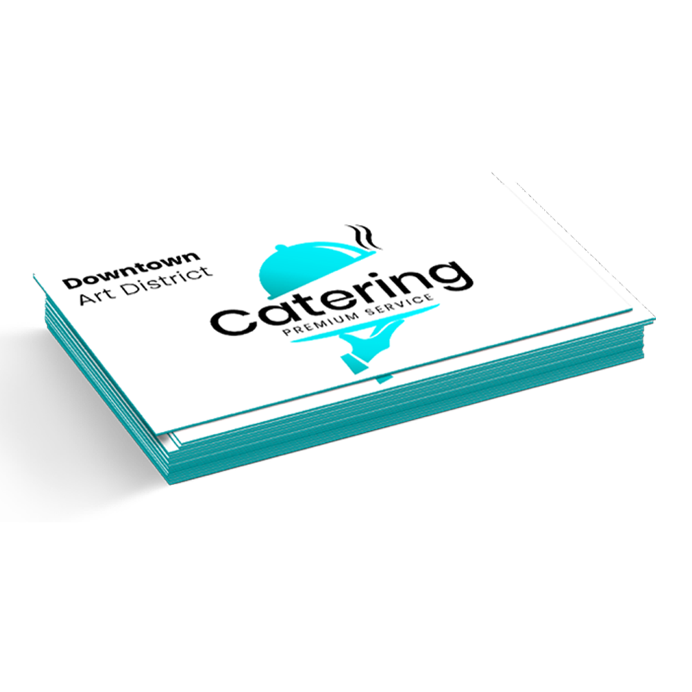 Custom painted edge business cards on ultra-thick 32pt uncoated cardstock