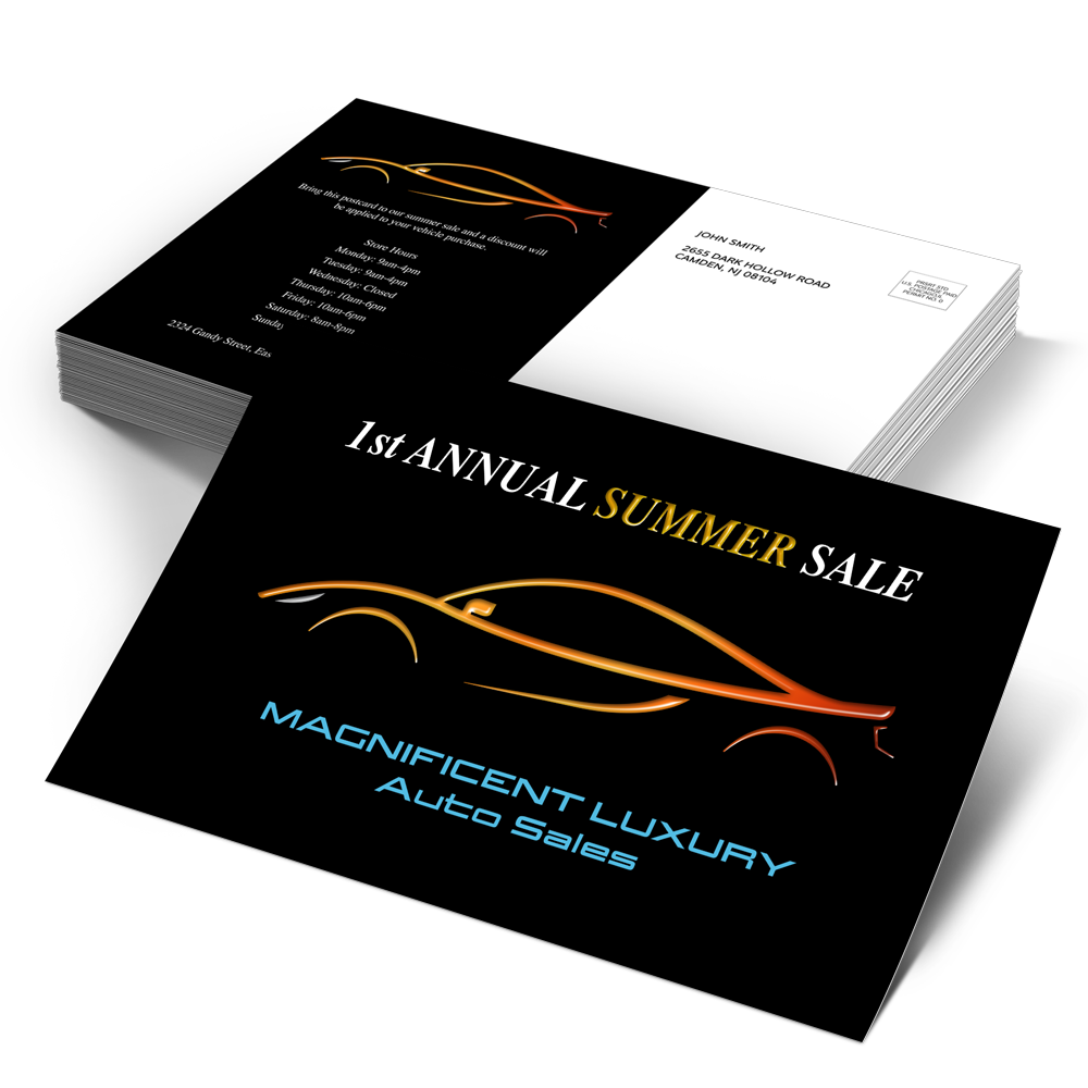 Raised Spot UV postcards with glossy textured accents and soft-touch velvet finish