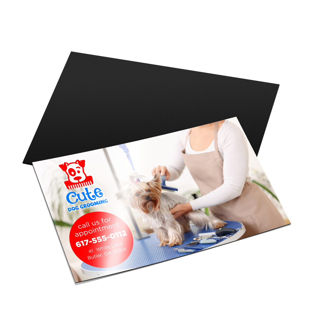 Custom full-color magnet business cards with glossy printed front