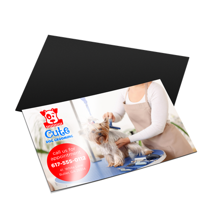Custom full-color magnet business cards with glossy printed front