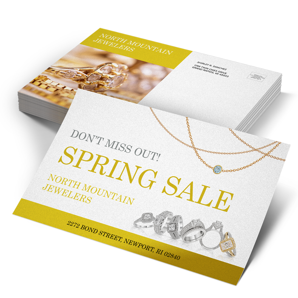 Pearl postcards with subtle shimmering cardstock and smooth paper finish