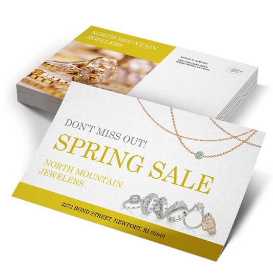 Pearl postcards with subtle shimmering cardstock and smooth paper finish