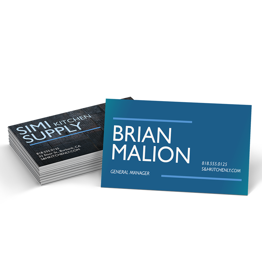 Premium 16pt business cards with matte or glossy finish