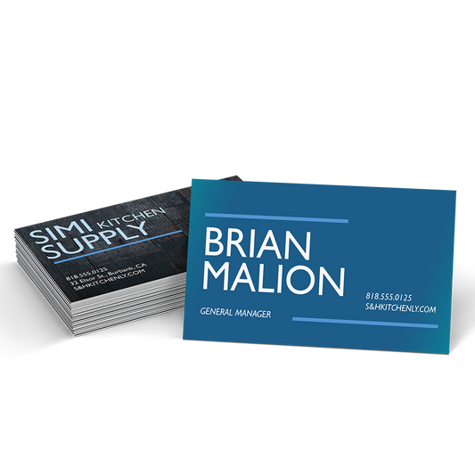Premium 16pt business cards with matte or glossy finish