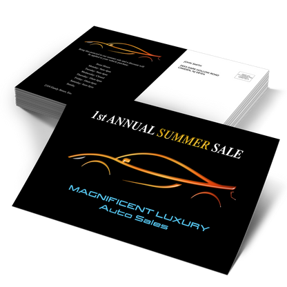 Raised Spot UV postcards with glossy textured accents and soft-touch velvet finish