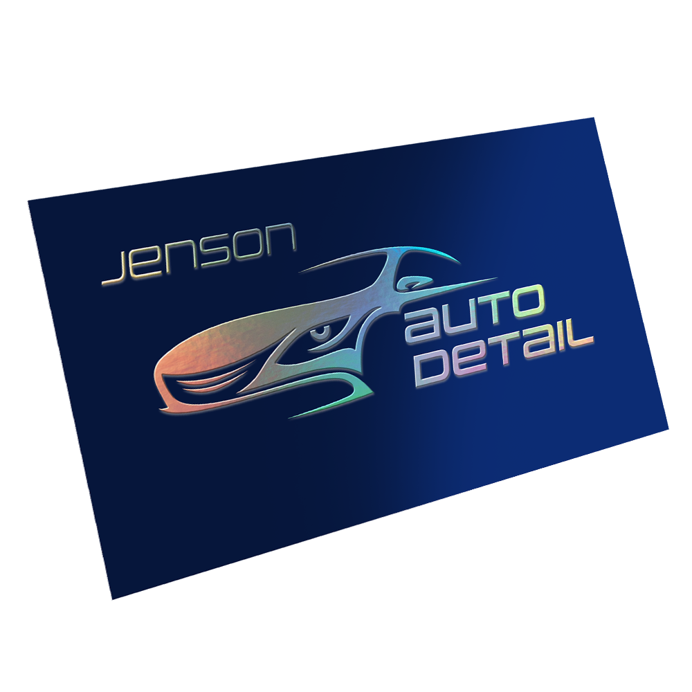 Custom raised foil business cards with metallic foil accents and soft-touch finish