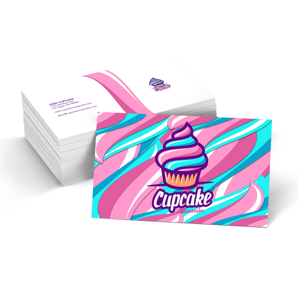 Custom silk business cards with smooth matte laminated finish