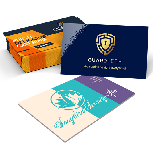 Standard 14pt business cards with multiple finish options