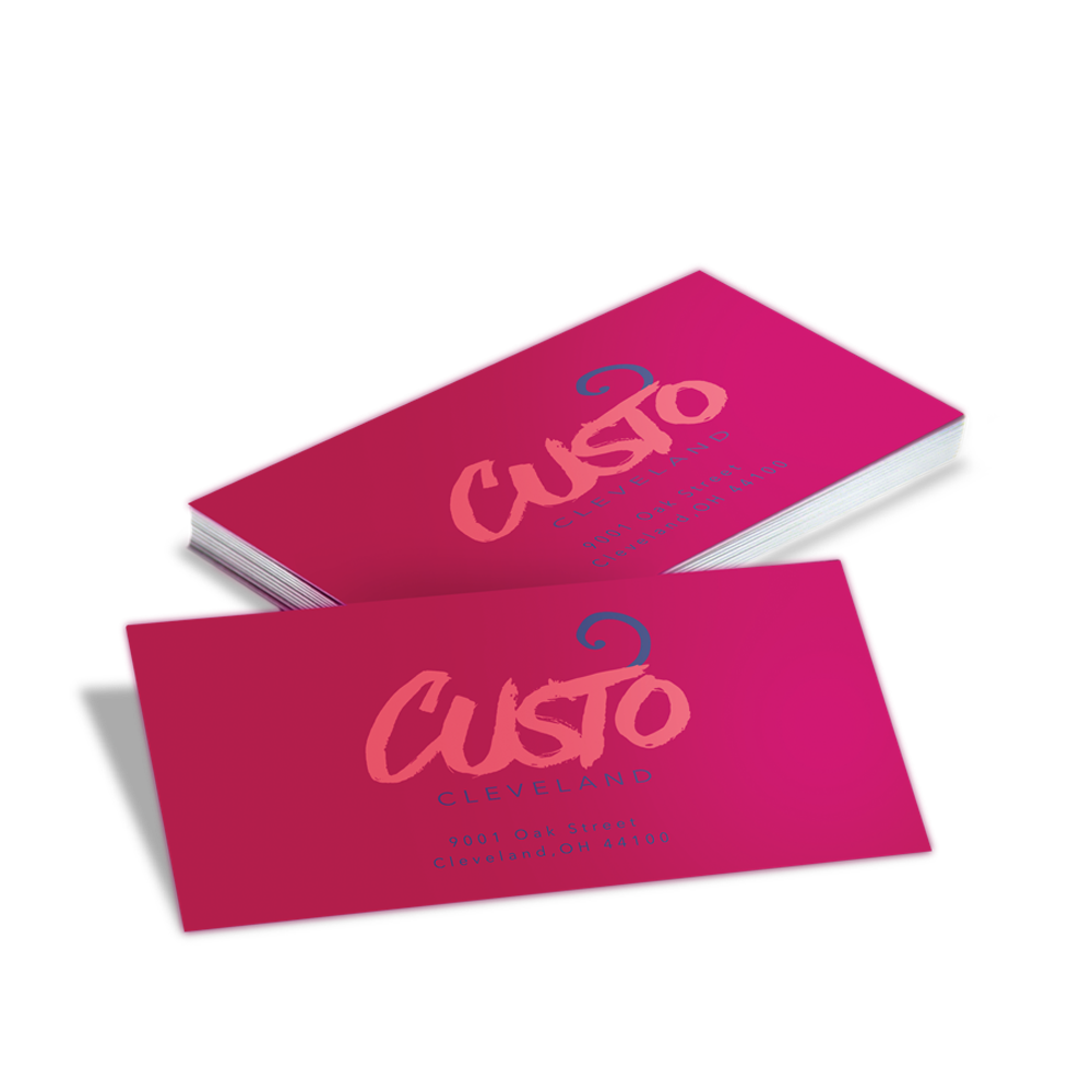 Custom suede business cards with soft-touch velvet finish