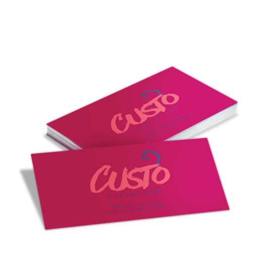 Custom suede business cards with soft-touch velvet finish