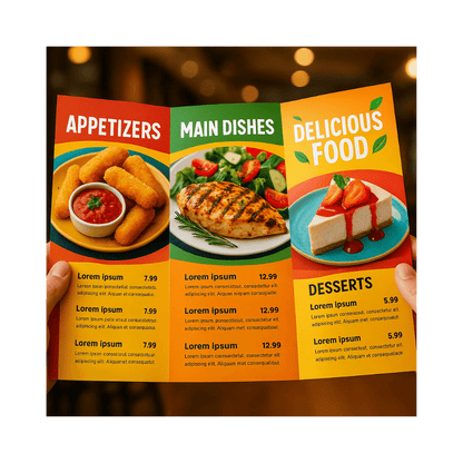 Spacious Tri-Fold Menu (8.5" x 14")