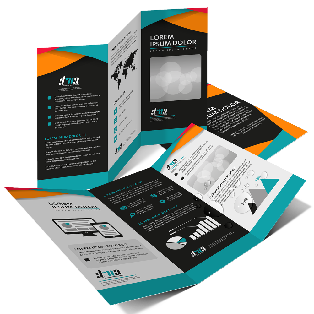 Waterproof flyers and brochures printed in full color on durable synthetic material for menus and outdoor promotions